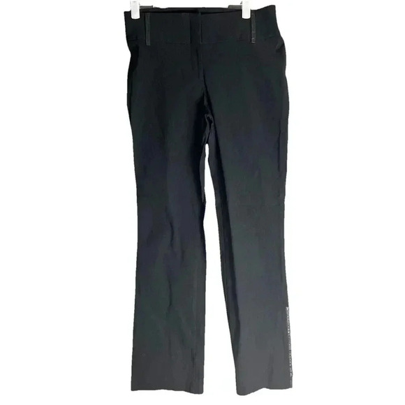 Vtg Y2K Bebe Womens 10 Viscose Nylon Dress Pants Zip Cuff Faux Leather Career - Picture 1 of 8